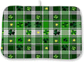 St Patricks Day Dish Drying Mat 18x24 Inch Green Lucky Shamrock Buffalo Plaid by DAFENA