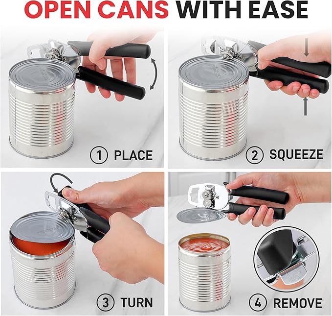 Zulay Kitchen Heavy Duty Stainless Steel Manual Can Opener – Ergonomic Soft - Image 6
