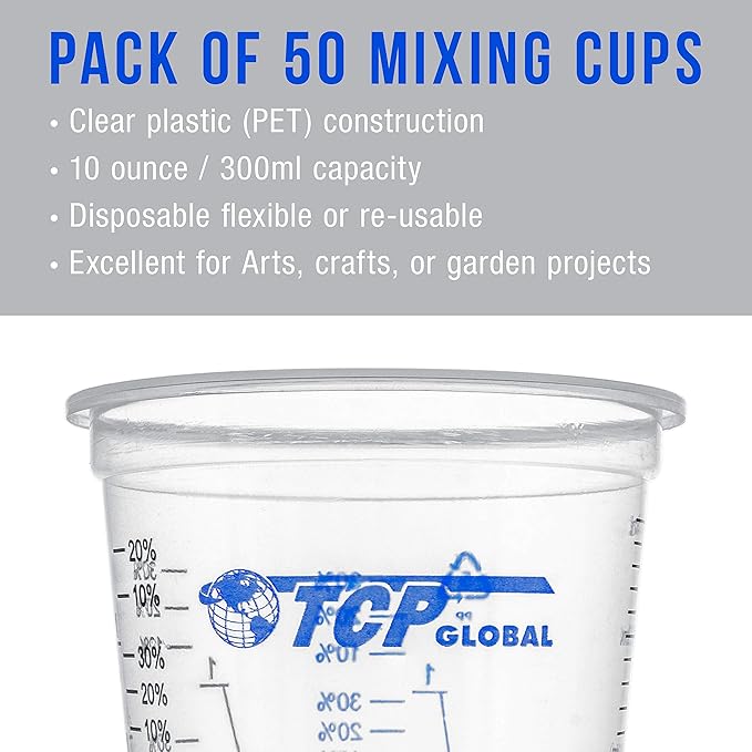 TCP Global 10 oz. Graduated Plastic Mixing Cups - Image 4