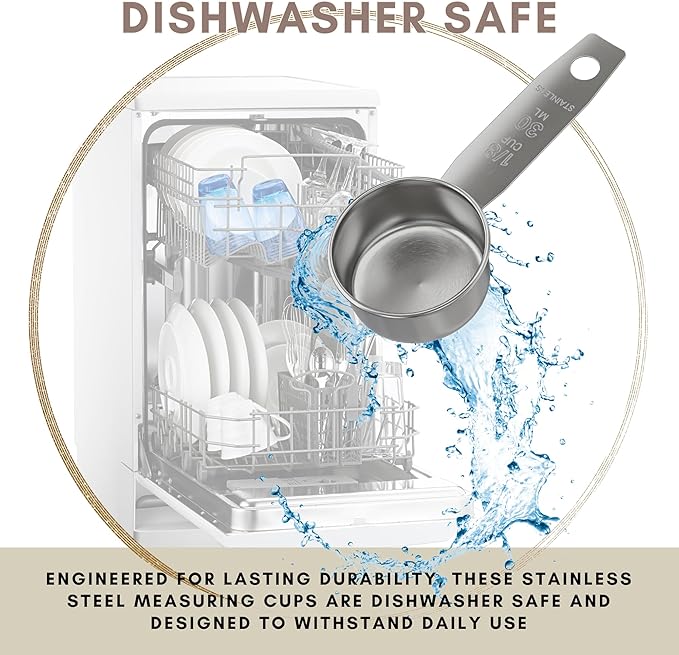1/8 Cup Stainless Steel Measuring Cup | Sturdy Metal 30 ml | 30 cc | 1 oz | - Image 5