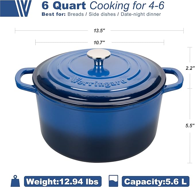 VORRINGARD Enameled Cast Iron Dutch Oven Pot - Image 2