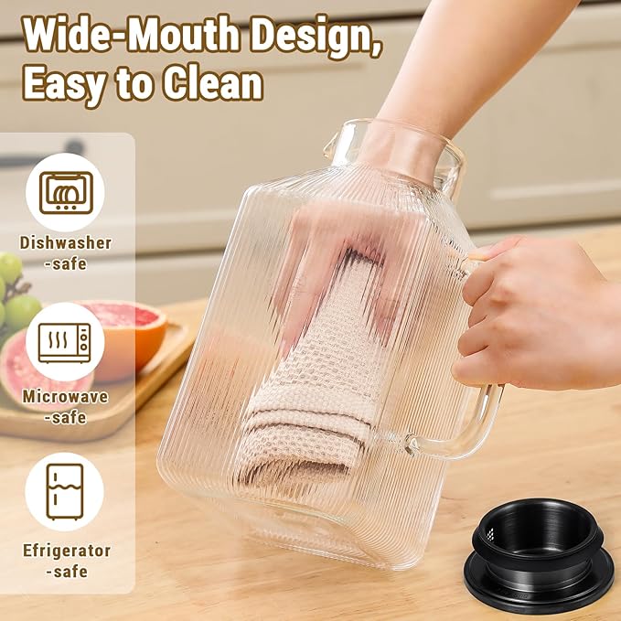 1 Gallon Square Glass Pitcher - Image 7