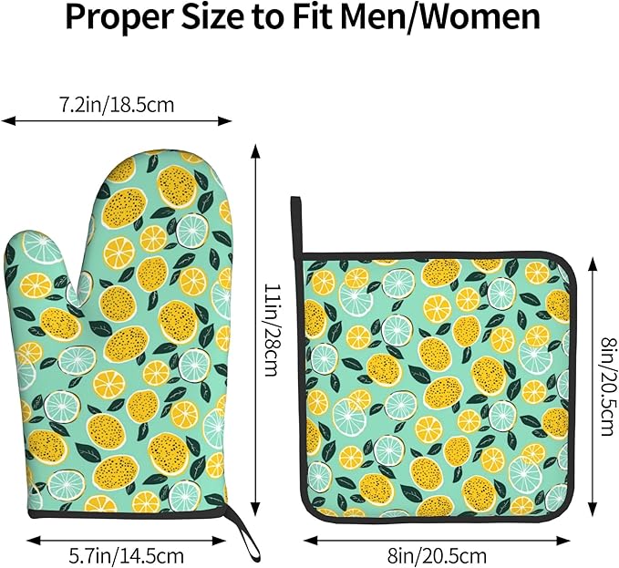 Lemon Pot Holders and Oven Mitts - Image 3