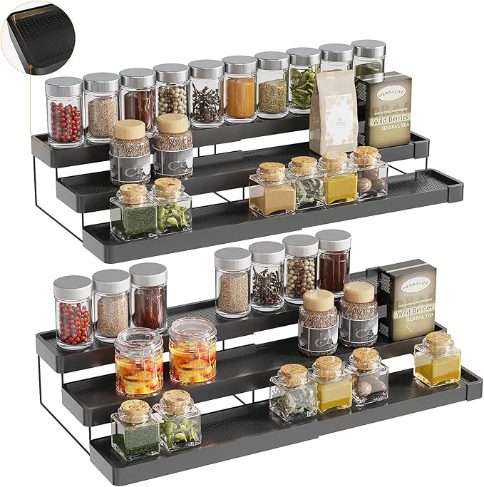 2 Pack Expandable Spice Rack Organizer by invocoo