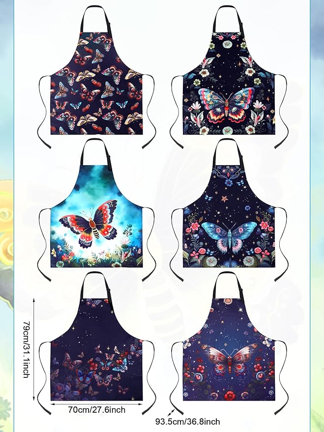 Bencailor 6 Pcs Spring Kitchen Aprons - Image 3