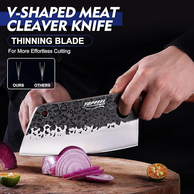 Topfeel 4PCS Meat Cleaver Set -Heavy Duty Bone Chopper & Meat Cleaver & Viking - Image 3