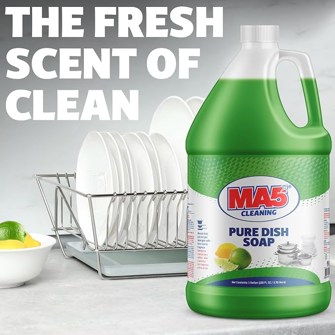 MA5X CLEANING Pure Liquid Dish Soap, 1 Gallon Refill