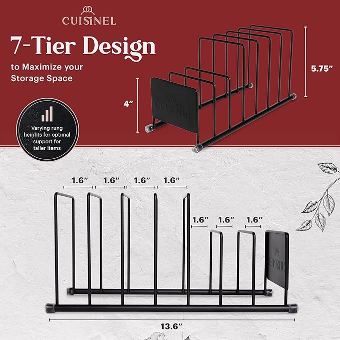 Cuisinel Pot Lid and Dish Organizer Rack - Image 4