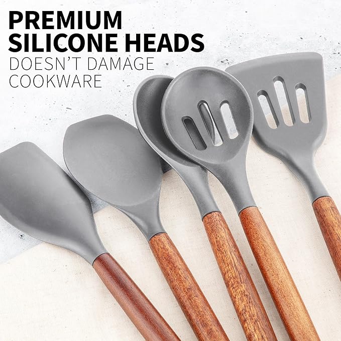 Zulay Kitchen Utensils Set Non-Stick Silicone Cooking Utensils Set - Image 9