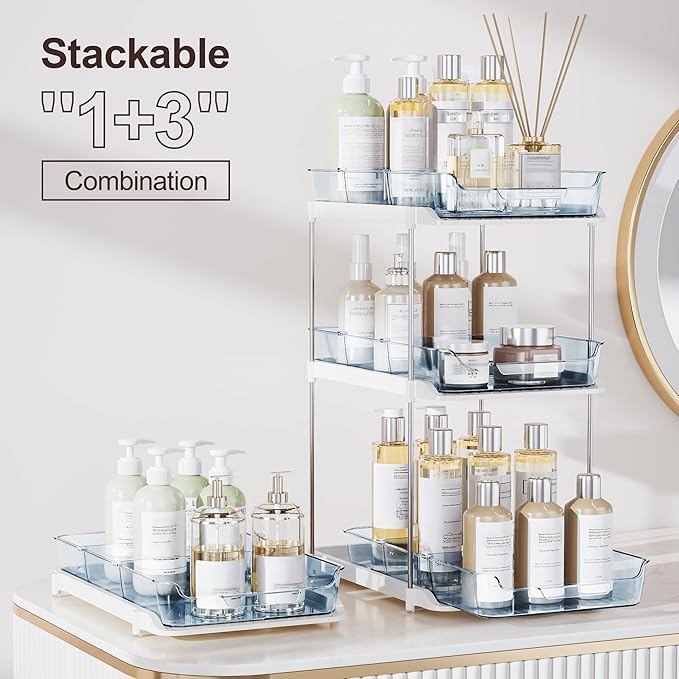 Delamu 2-Tier Multi-Purpose Bathroom Under Sink Organizers and Storage - Image 3