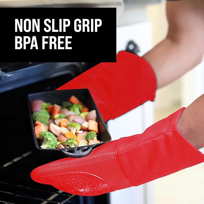 BPA-Free Silicone Oven Mitts Ultra Heat Resistant up to 500°F - Image 5