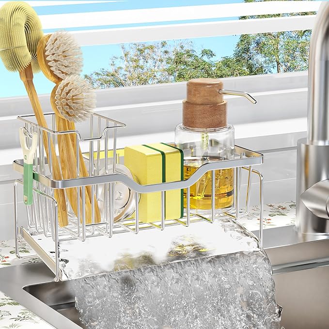 StorageRight Kitchen Sink Caddy Organizer, Rustproof Sponge Holder by StorageRight