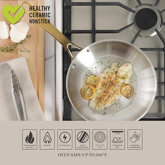 Martha Stewart Castelle 9.5-Inch Stainless Steel Frying Pan - Image 6