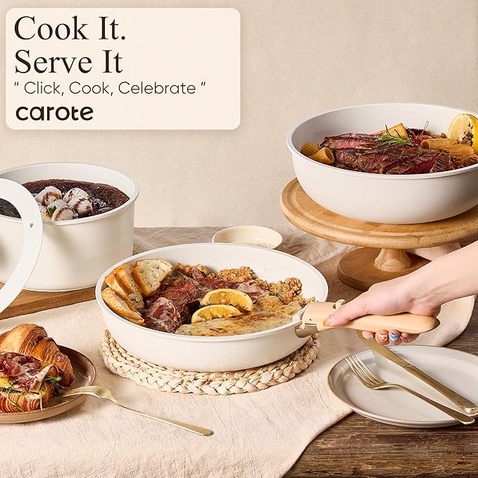 CAROTE Pots and Pans Set Non Stick, Cookware Sets, Kitchen Set, - Image 4
