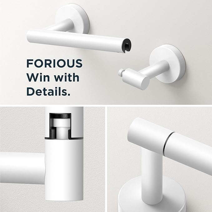 FORIOUS Toilet Paper Holder Wall Mount, SUS304 Stainless Steel Double Post - Image 3