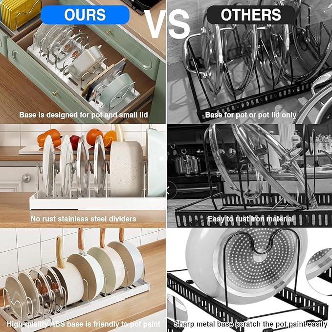 Mustorn Pots and Pans Organizer Under Cabinet - Image 5