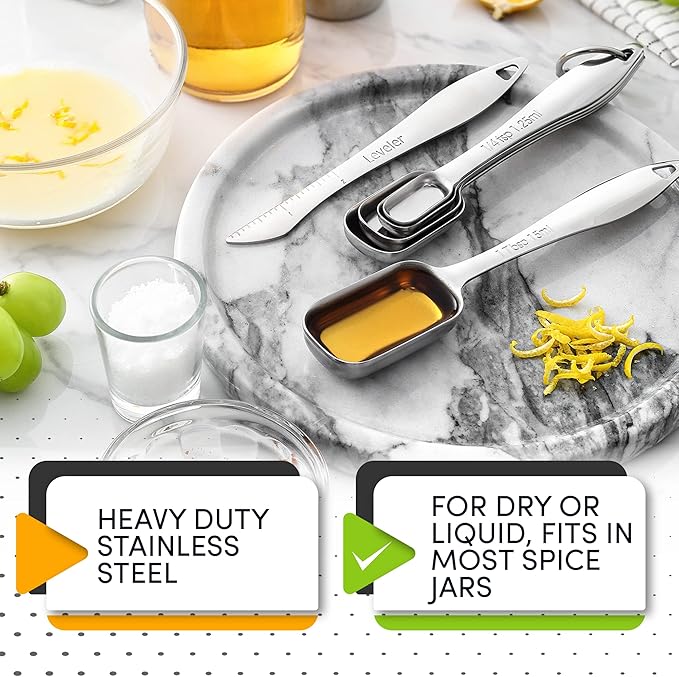 Spring Chef Stainless Steel Measuring Spoons Set of 6 - Image 3