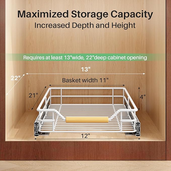 Pull out Cabinet Organizer, Heavy Duty Smooth Sliding Under Cabinet Shelves - Image 3