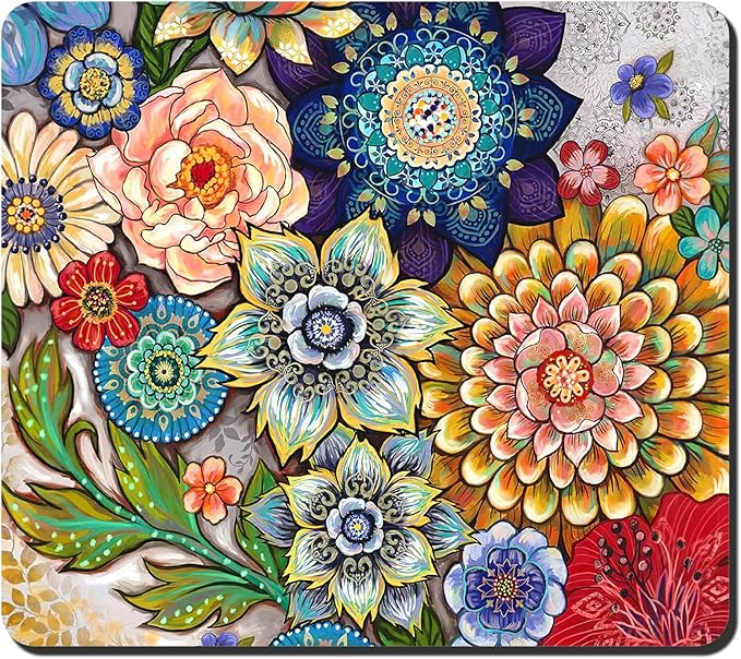 Rnivvi Dish Drying Mat for Kitchen Counter, 16 x 18" Cute Flower Theme by Rnivvi