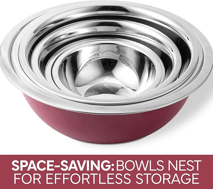 COOK WITH COLOR Stainless Steel Mixing Bowls Set - Image 4