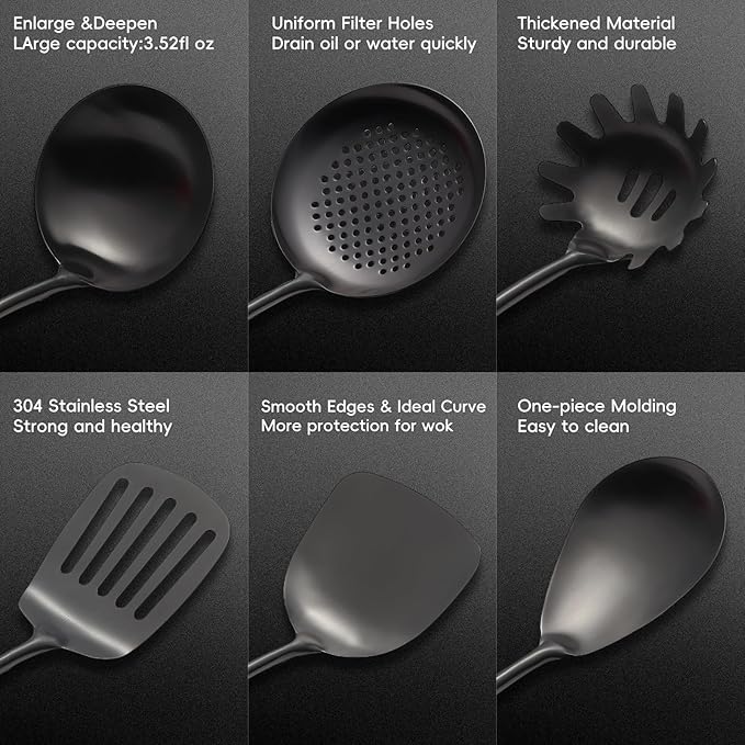 Izurok18/10 Stainless Steel Kitchen Utensils Set, 10 Piece Cooking Utensils - Image 6