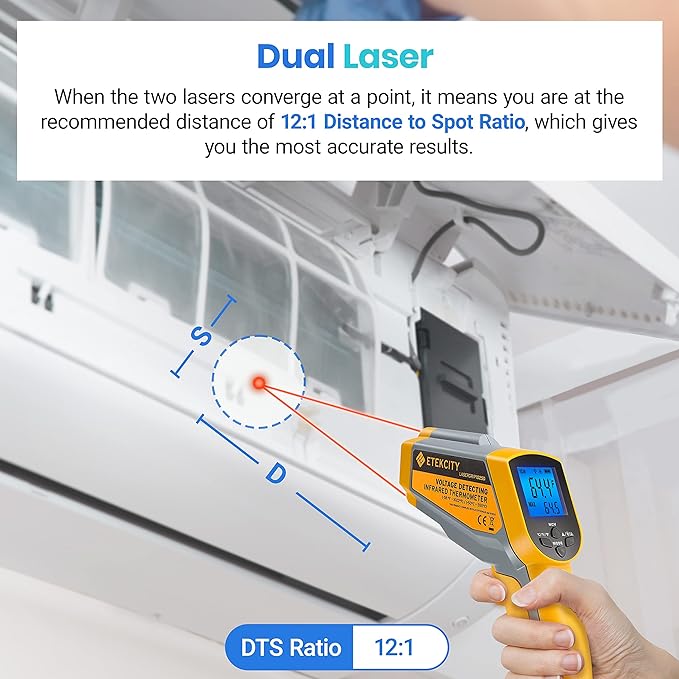 Etekcity Infrared Thermometer 1025D Dual Laser Temperature Gun-58℉~1022℉ - Image 4