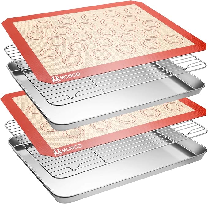 MCIRCO 6 Piece Stainless Steel Baking Sheet by MMCIRCO