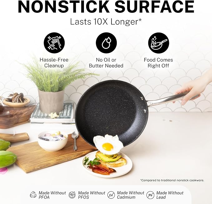Granitestone 20 Pc Pots and Pans Set Nonstick Kitchen Cookware Set - Image 3