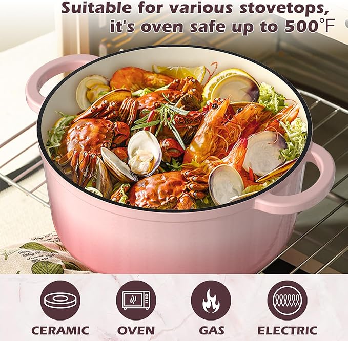 Umite Chef 5QT Enameled Cast Iron Dutch Oven Pot - Image 5