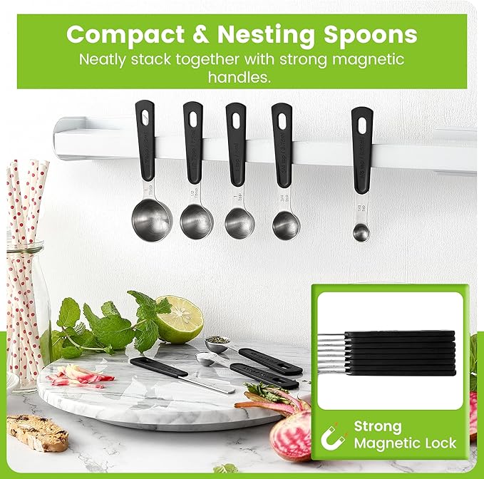 Spring Chef Stainless Steel Magnetic Measuring Spoons Set of 8 - Image 5