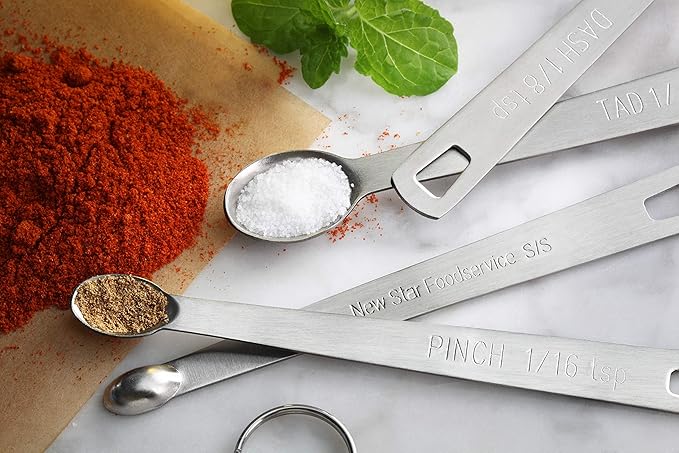 New Star Foodservice 42924 Stainless Steel Measuring Spoons Set - Image 8