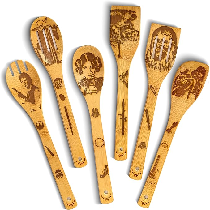 Star Warz gifts Wooden Spoons for Cooking for Space Wars Fans by WOODLANDSUSA
