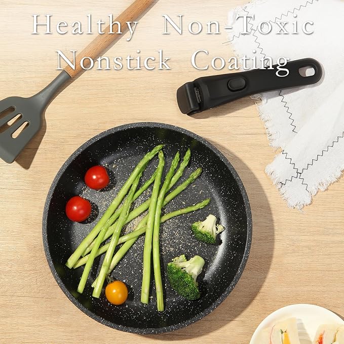 ESLITE LIFE Nonstick Ceramic Frying Pans Skillets Set - Image 4