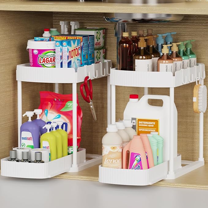 Ukeetap 2 Pack Multi-Purpose Pull-Out Storage Organizers, Under Sink Organizers by ukeetap