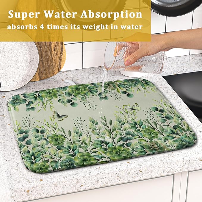 Giwawa Spring Summer Leaf Dish Drying Mat - Image 7