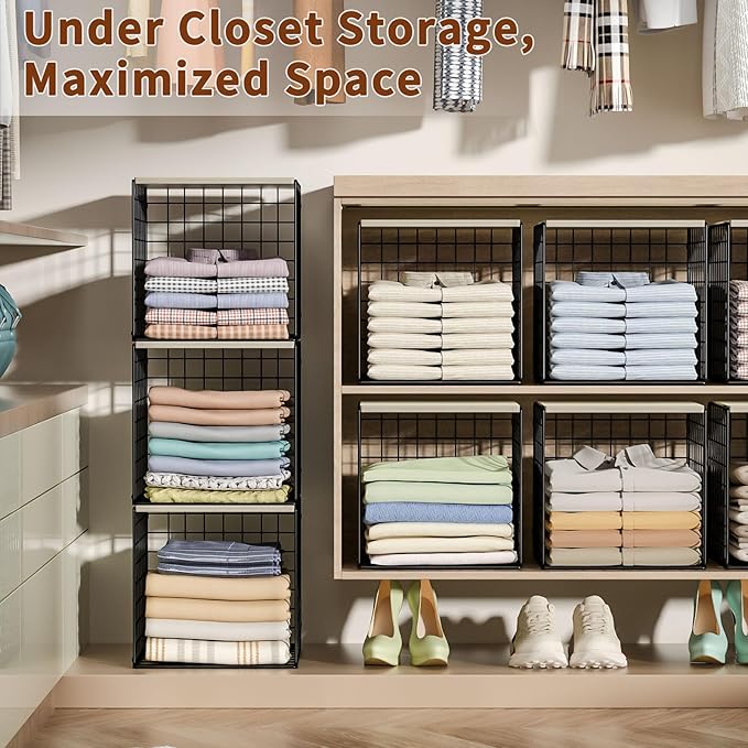3PCS Stackable Closet Organizers and Storage, Shelves - Image 6