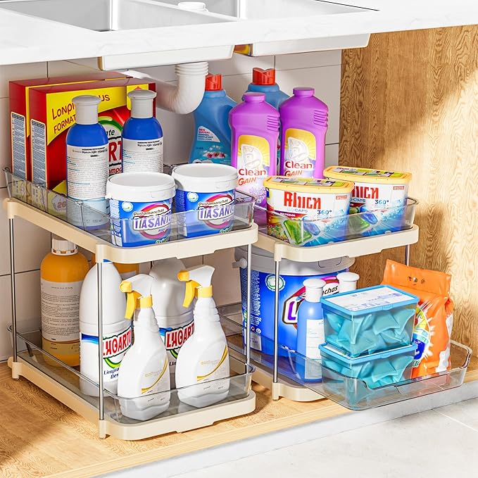 Delamu 2-Tier Multi-Purpose Bathroom Under Sink Organizers and Storage - Image 6