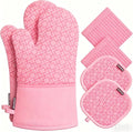 Oven Mitts and Pot Holders Sets 6pcs, Kitchen Oven Glove, High Heat Resistant by OvenMitts