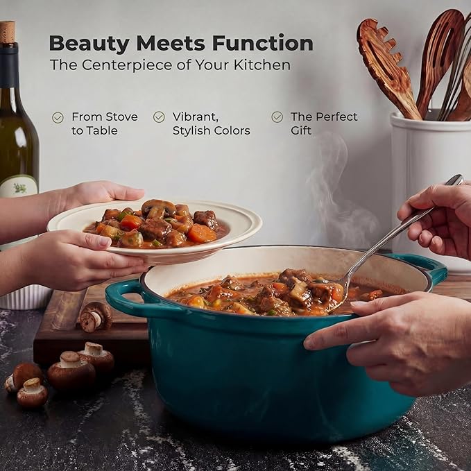 Zulay Kitchen 6 Quart Enameled Cast Iron Dutch Oven Pot - Image 7