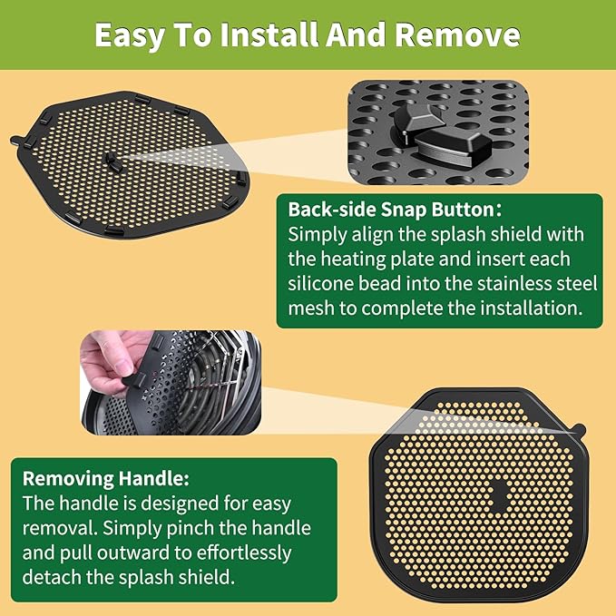 2 PCS Silicon Splatter Shield for Ninja Crispi Pro Air Fryer, Heat-Resistant - Image 5