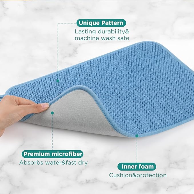 GeeRic Microfiber Dish Drying Mat, Super Absorbent Kitchen Dish Drying Pad - Image 3