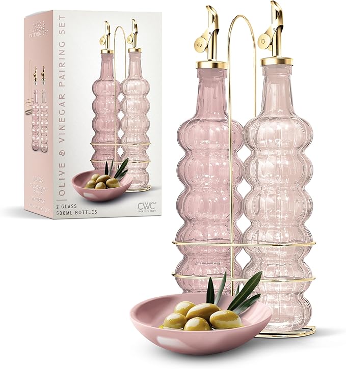 COOK WITH COLOR Glass Olive Oil Bottle Dispenser by CookwithColor