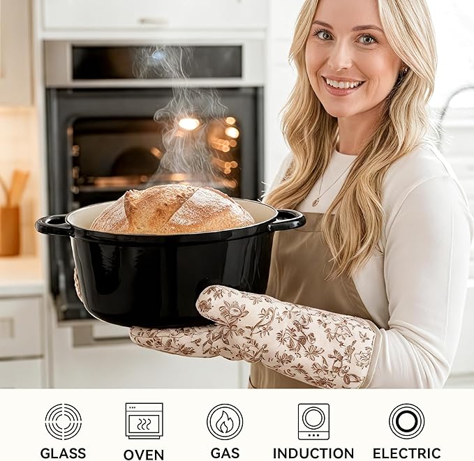 6 Quart Dutch Oven Pot with Lid, Non Stick Enameled Cast Iron Dutch Oven - Image 5
