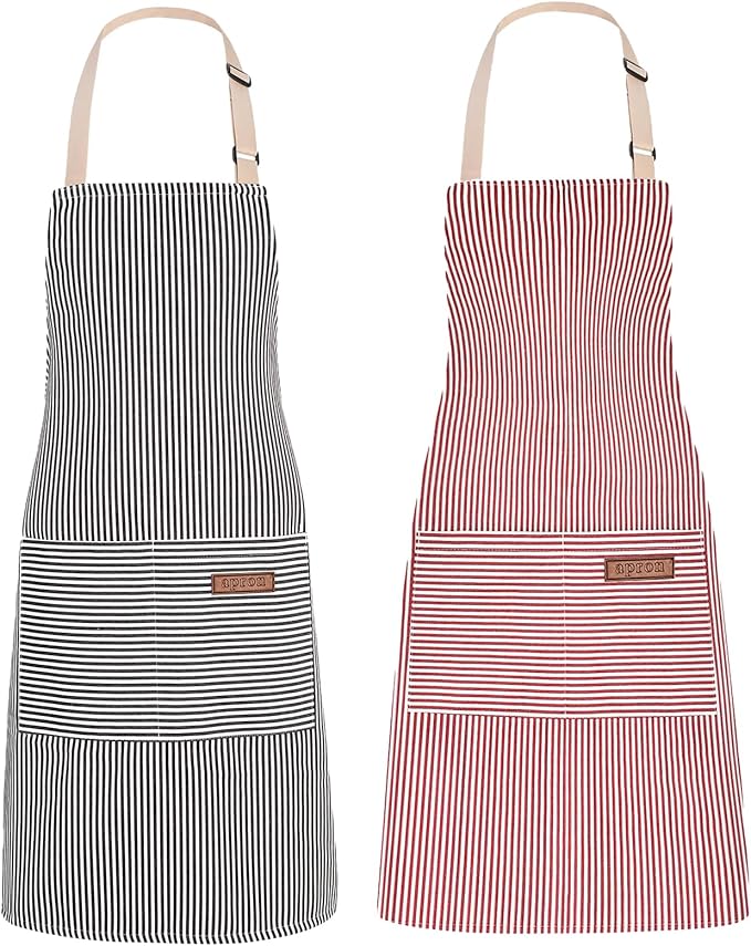 2Pack Adjustable Kitchen Apron for Women Men by ZAIORD