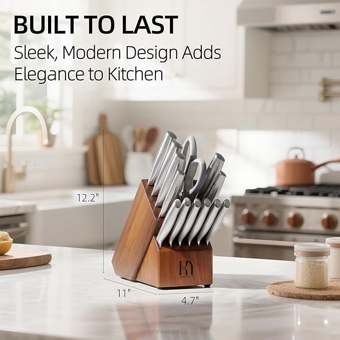 KnifeSaga Kitchen Knife Set 14 Piece Premium Japanese High Carbon Stainless - Image 7