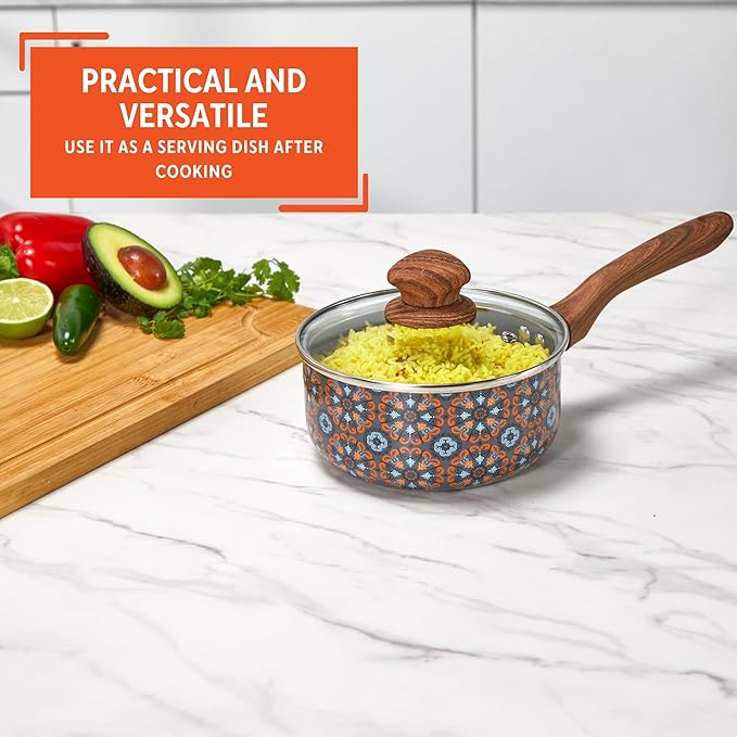 IMUSA 1.5 Quarts Talavera Nonstick Saucepan - Image 5