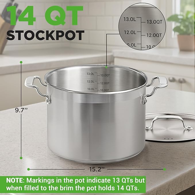 NutriChef Stainless Steel Cookware Stockpot - Image 2