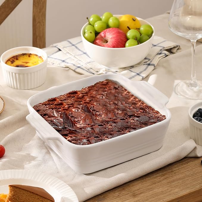 DOWAN 8x8 Baking dish, Square Baking Pan, Ceramic Casserole Dishes - Image 6