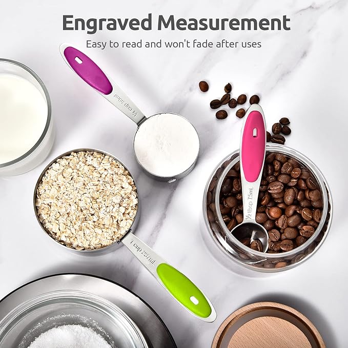 Measuring Cups : U-Taste 18/8 Stainless Steel Measuring Cups and Spoons Set of - Image 4