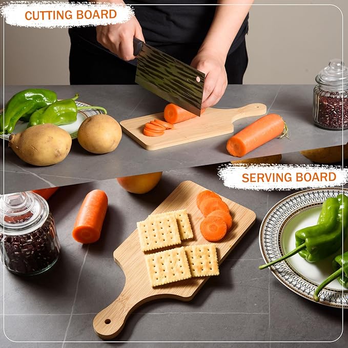 24 Pcs Thicken Bamboo Cutting Board Bulk 11x5 Inch Personalized Wood Chopping - Image 4